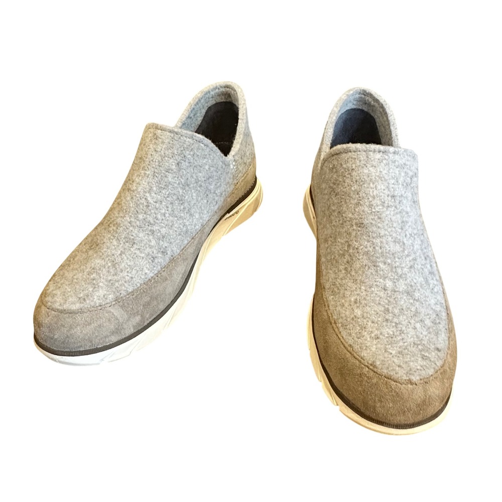 LL Bean Womens B-Bound Wool Slip On Shoes Gray Suede Sneakers 10M Minimalist EUC